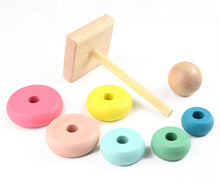 Load image into Gallery viewer, Wooden Stacking Block Ring Tower - Small
